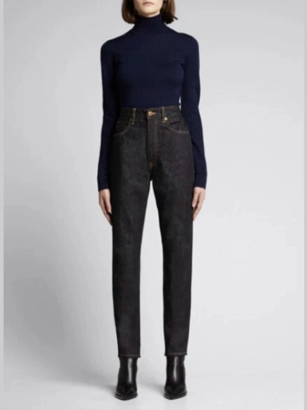 SLVRLAKE Beatnik Size 27 Women's High Rise Slim Jeans Dark Empty Sky USA $259